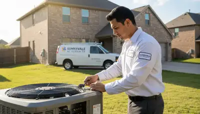 HVAC technician providing professional AC repair service in Dallas, TX